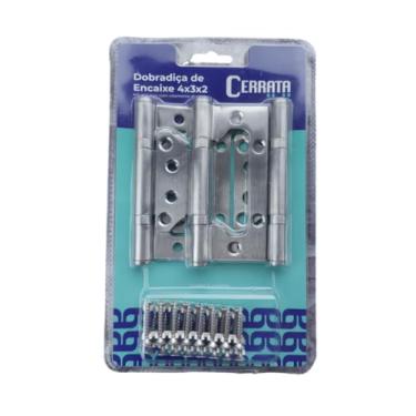 Imagem de Dobradica De Encaixe Kit 3 Peças Para 1 Porta de Madeira, Vidro, Alumínio Dobradica Sem Cava Sem Rebaixo 360 Graus Caixa Blister Cerrata