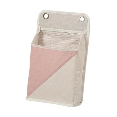 Imagem de Fenteer Organizador de parede para dormitório, bolsa dobrável para armazenamento de cabeceira com bolso para guarda-roupa e cozinha, Rosa