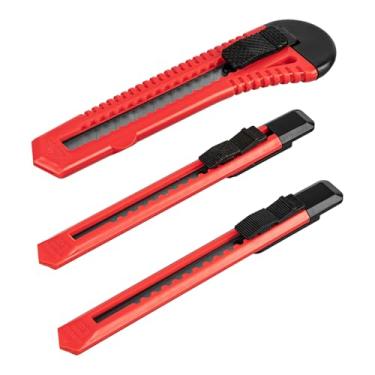 Imagem de MTX Jogo de Estiletes Retráteis 3 Peças – Estilete Profissional com Lâminas em Aço Afiado e Cabo Ergonômico com Trava de Segurança