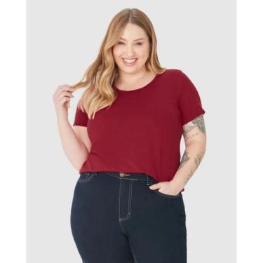 Imagem de Blusa Manga Curta Feminina Plus Size Malwee Ref. 87841, Vermelho 2346,