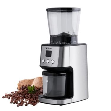 Imagem de Aligain Moedor De Café Com Rebarbas Aço Inoxidável 51 Configurações Moagem, Temporizador Elétrico Para Expresso/Gotejamento/Cozimento Por Vazamento/Infusão A Frio/Prensa Francesa, 120 V/165 W