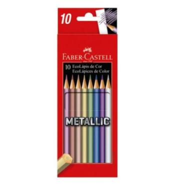 Imagem de Lápis de Cor Sextavado Metallic Faber Castell 10 Cores