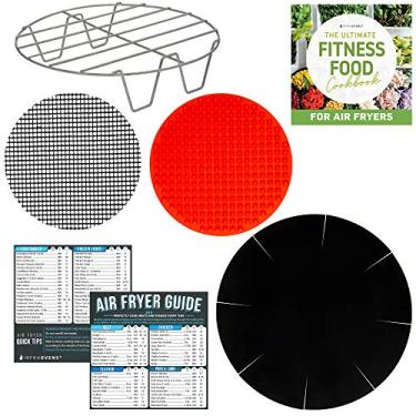 Imagem de Conjunto de acessórios Air Fryer com livro de receitas de comida saudável compatível com Ninja, Della, Farberware, Avalon Bay, Maxi-Matic Elite Platinum, Power Airfryer Forno, Posame, Ultrean, Cozyna