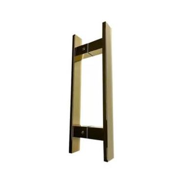 Imagem de Puxador Porta Box Vidro Blindex H Pivotante Duplo 30cm Inox Gold Dourado Brilho