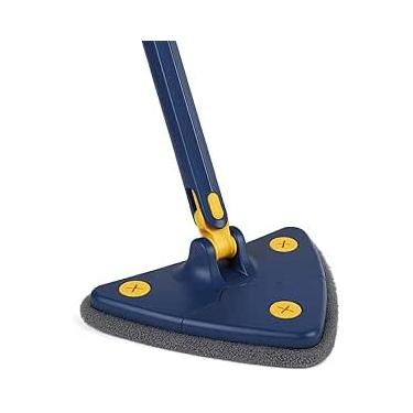 Imagem de Mop Triangular 360° Giratório com Haste Ajustável, Esfregão de Limpeza Microfibra para Piso, Vidro, Parede e Cantos Difíceis