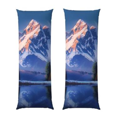 Imagem de Capa de travesseiro corporal com zíper oculto, fronha longa de microfibra macia e respirável para travesseiro corporal, capas de travesseiro de montanha de neve para dormir, presente de cama, 50 x 137