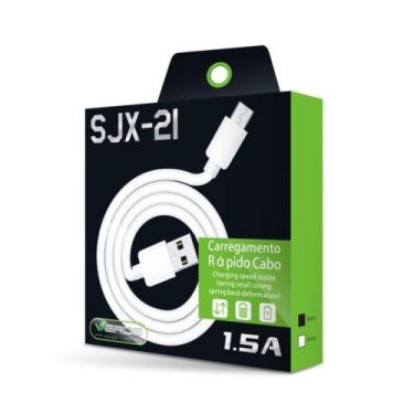 Imagem de Cabo V8 Micro USB Turbo 1m 2.1A Branco  - Marca Verde 