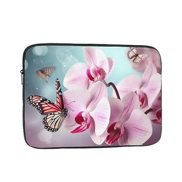 Imagem de Capa para laptop, orquídea, flor, borboleta, macia, fresca, primavera, bolsa para laptop, capa protetora para notebook de 12 polegadas