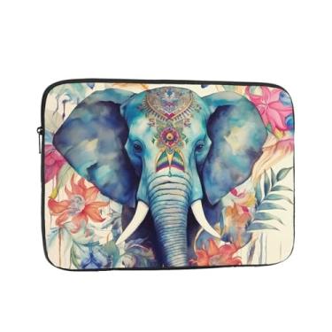 Imagem de Capa protetora para notebook com penas de pavão elefante de 15 polegadas à prova de choque resistente à água bolsa de computador portátil para laptop para homens e mulheres