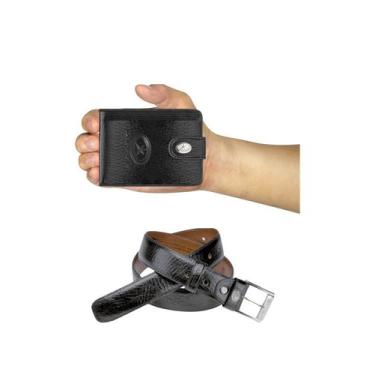 Imagem de Kit Carteira Grande Mitty Couro + Cinto Mitty M2F S4 PRETO