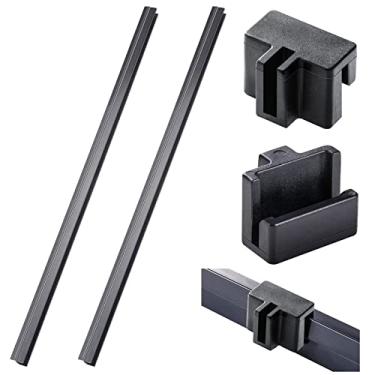 Imagem de 2 peças de trilho de arquivo para pendurar com 1/2 gavetas laterais de PVC preto para arquivo e 14 peças de plástico para gaveta de arquivos, ganchos para pasta de arquivo, organizador de gaveta