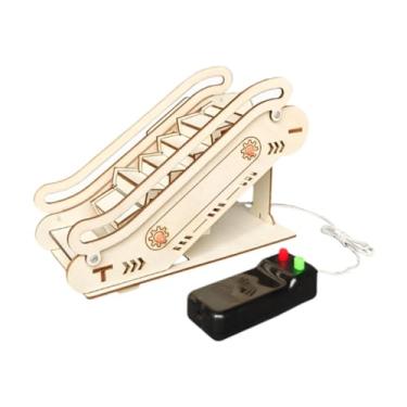 Imagem de Luwecf Brinquedo de esteira transportadora, brinquedos de haste, projetos de ensino, artesanato feito à mão, quebra-cabeça de madeira 3D, brinquedo