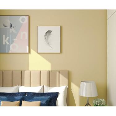 Imagem de Papel de parede autoadesivo de PVC de cor pura adesivos de parede à prova d'água quarto sala de estar escritório restaurante papel de parede luz do dia amarelo 40 * 300 cm