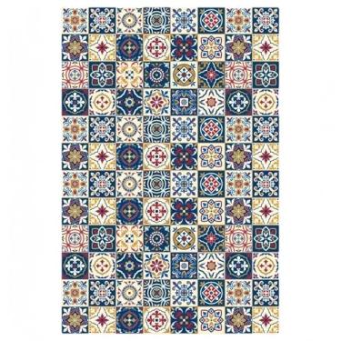 Imagem de Papel de parede autoadesivo estilo marroquino material de PVC renovação de móveis cozinha sala de estar fundo parede 3D papel de parede