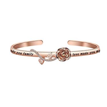 Imagem de bobauna Pulseira Sister in Law Marriage Made Us Family Love Made You My Sister Bridal Party Presente de Casamento para Irmã Stepsister Bride, Metal, nagam