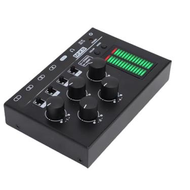 Imagem de SPYMINNPOO 4 Channel Sound Mixer, LED Level Display Control Botões USB Powered Invólucro Banhado a Ouro Terminais para PC CD Player