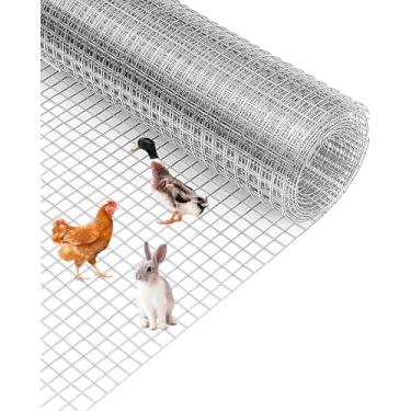 Imagem de Pano de hardware de 1/2 polegada 91 cm x 36 m, cerca de arame de galinha 19GA, rolo de malha de arame soldado galvanizado para gaiola de rede de aves, galinheiro, prata