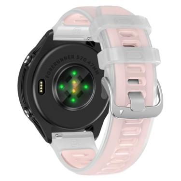 Imagem de U-LIMVE Pulseira de relógio para Garmin Forerunner 570 47 mm/Forerunner 265/Forerunner 255/Vivoactive 4/Venu 3/Venu 2, pulseira de silicone de liberação rápida de 22 mm