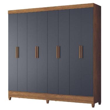 Imagem de Guarda Roupas Casal 8 Portas 2 Gavetas Marajó Moval Freijo Cinza