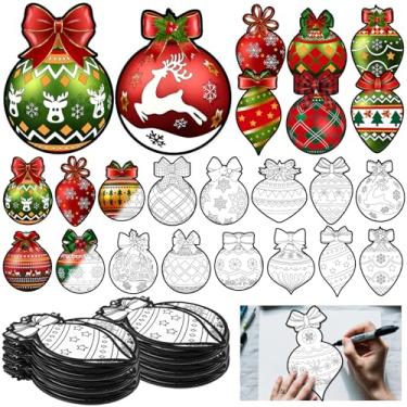 Imagem de Simgoing 40 peças de pôsteres de colorir de veludo felpudo, Natal, artesanato, faça você mesmo, projeto de Natal, feltro, artes de colorir, boneco de neve, pôsteres de pão de gengibre para a família