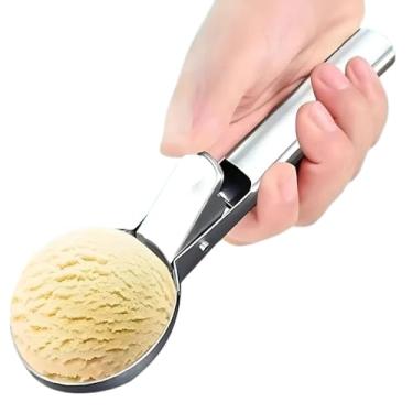 Imagem de Colher de Sorvete Inox com Ejetor – Prática, Ergonômica, Resistente e Fácil de Usar no Dia a Dia