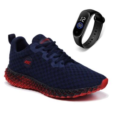 Imagem de Combo Tênis Masculino Esportivo Com Relógio Fino Perfeito para Caminhar, Treinar e Usar no Dia a Dia-Unissex