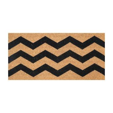 Imagem de Capacho Retangular Fibra De Coco Base PVC 70x33cm - Komeco - Zig Zag