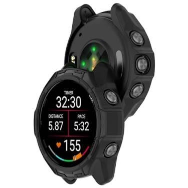 Imagem de Disscool Capa compatível com Garmin Forerunner 570 42 mm, capas protetoras de substituição de TPU macio antiqueda, acessórios para relógio inteligente (preto)