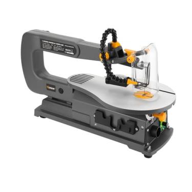 Imagem de Hoteche Serras rolantes elétricas de 40,6 cm para marcenaria, 1,2 A, velocidade variável, com grande mesa de trabalho inclinável e porta de poeira integrada