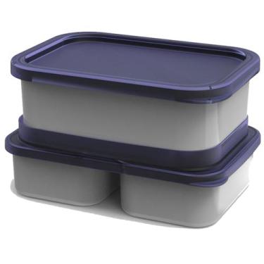 Imagem de Marmita Fit Prática Tripla Potes Para Alimentos Com Tampa - Potte