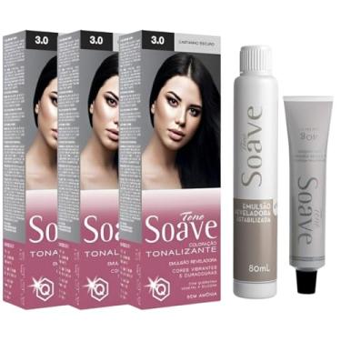 Imagem de Coloração Capilar Tonalizante Sem Amônia Tono Soave Capelli 3 Und (3.0 Castanho Escuro)