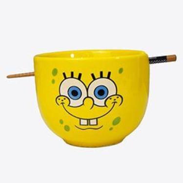 Imagem de Bowl Com Hashi Bob Esponja Porcelana Amarelo 500ml Ref.10025543 Zona C