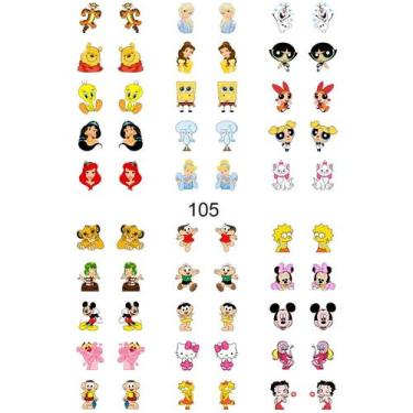 Imagem de 60 Adesivos 3d para Unha Personagens disney COD S 4 - Paty Adesivos