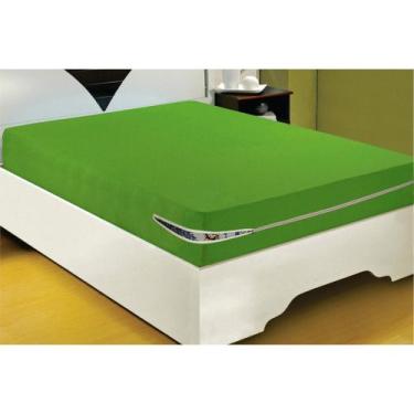Imagem de Capa De Colchão Malha Gel Casal Padrão - Enxovais Realeza, Verde