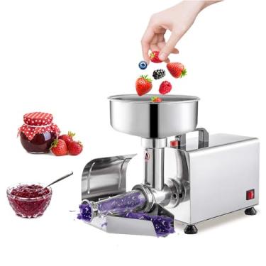 Imagem de Coador elétrico de tomate, coador de alimentos e fabricante de molhos de aço inoxidável, máquina de geleia de aço inoxidável de 450 W para molho de tomate, morango e mirtilo