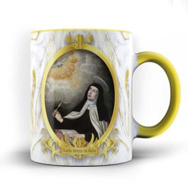 Imagem de Caneca xicara porcelana Santa Teresa de Ávila 25 (Preta)
