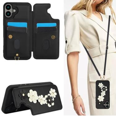 Imagem de MRRSIWEI Capa transversal para APP 107 com suporte para cartão, capa de couro PU com fecho magnético com alça de pulso removível capa com suporte para IPE 107.S preta