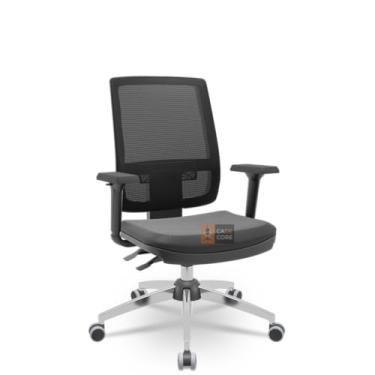 Imagem de Cadeira Brizza Tela 3D BackPlax Cromada Sem Apoio NR17 Plaxmetal (Sintético Preto)