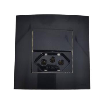 Imagem de Tomada Dupla Para Móveis Margirius 20a + Interruptor Preta