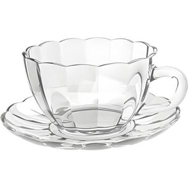 Imagem de Xícara com Pires Oxford em Vidro 200ml - LANTY (KE HOME)