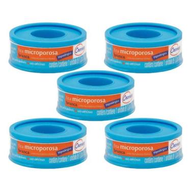 Imagem de Fita Micropore Cremer Branco 1,2cm x 10m  Kit com 5 Unidades