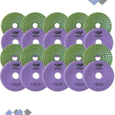 Imagem de Kit 10 Lixa Diamant Color 1500 Porcelanato Granito Mármore - Anker do 