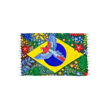 Imagem de Canga de praia Bandeira do Brasil/ Guarujá/ Rio em poliéster - Corpo D