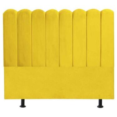 Imagem de Cabeceira Nuvem Cama Box Queen 160 Cm Alanis Suede Amarelo - Black Hou