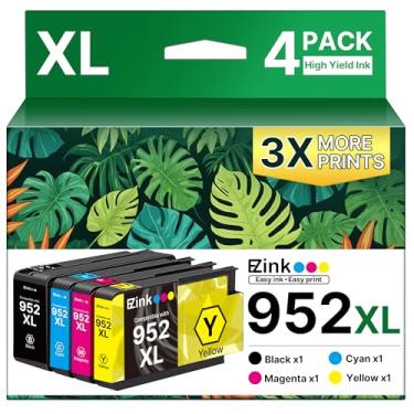 Imagem de E-Z Ink Pacote combo de cartuchos de tinta 952XL, pacote com 4, compatível com HP 952 XL 952XL, cartucho de tinta mais recente atualização para uso com HP Officejet Pro 8710 7740 8720 8210 8715 8740