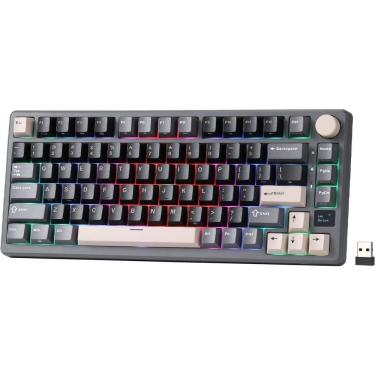 Imagem de Teclado Mecânico Royal Kludge RKM75 75% Sem Fio Switch Blue