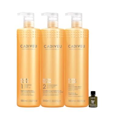 Imagem de Kit Cadiveu Professional Nutri Glow Shampoo Condicionador Máscara G e Açaí Oil (4 produtos)