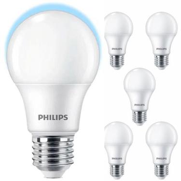Imagem de Kit 6 Lâmpada Led Philips Bulbo 9w Equivale 60w Branco Frio Luz Branca