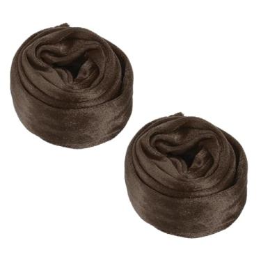 Imagem de PATIKIL Capa de corrente de lustre de 1 m, 2 peças de tecido de veludo, capa decorativa de cordão para fios de candelabro, estilo zíper, café