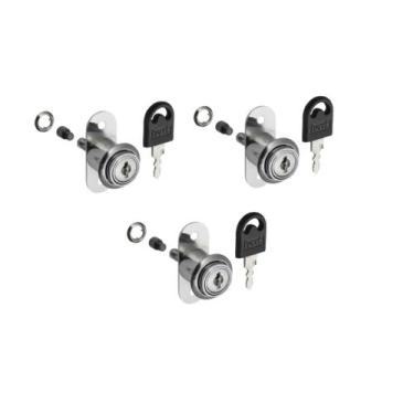 Imagem de Fechadura Pressão Porta de Correr 22mm 24,5mm 32mm 03 Peças - Hardt / 